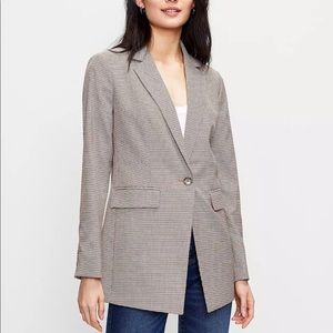 NWT Loft Petite Checked Long Modern Blazer